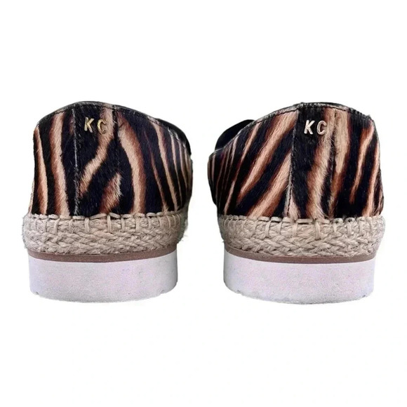 KENNETH COLE Jaxx Calf Hair Tan Brown Zebra Print Loafer Women sz 9M - Picture 3 of 10